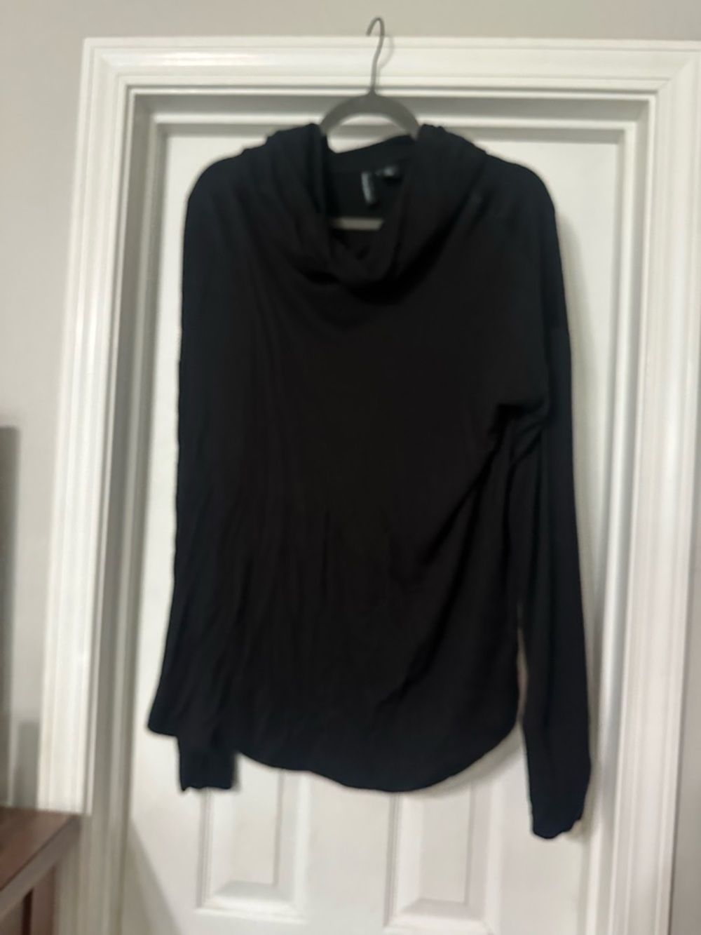 Cynthia Rowley Black Draped Cowl-Neck Sweater